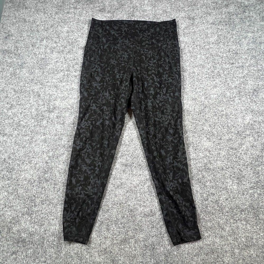 Danskin Contour Leggings Women Large Black Camouflage High Waist Athleisure Yoga